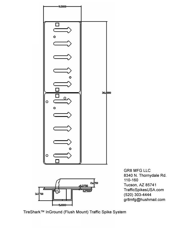 In ground flush mount traffic spike